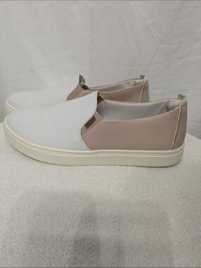 Anacapri White & Blush Pink Platform Slip On Sneakers Size 39 BR 41 EUR
